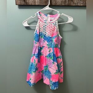 Lilly Pulitzer Pink and Blue Floral Kids Dress